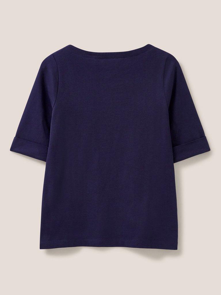 Joyful Jersey Tee in NAVY PLAIN - FLAT BACK