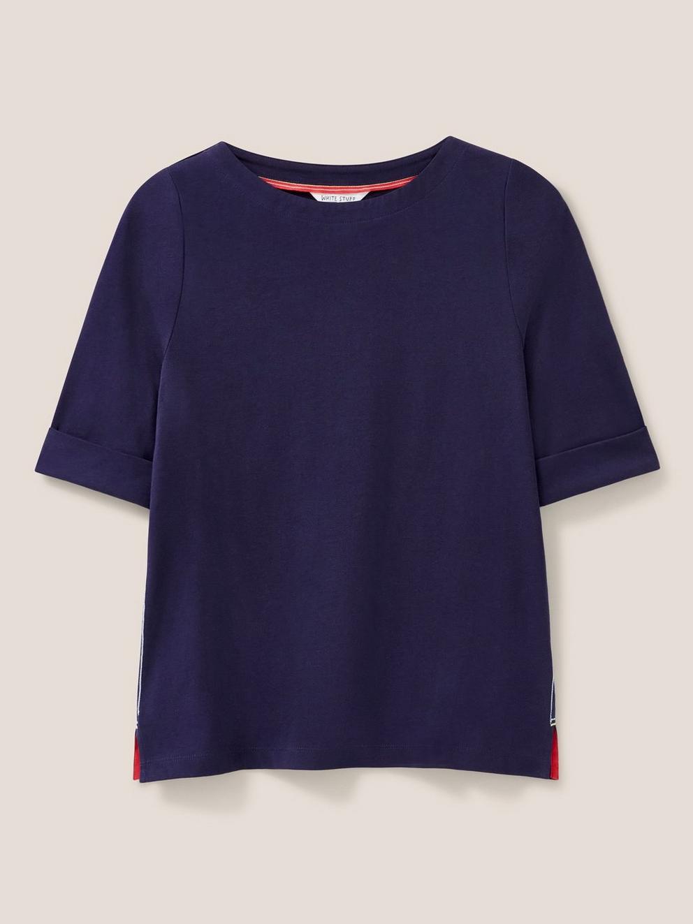 Joyful Jersey Tee in NAVY PLAIN - FLAT FRONT