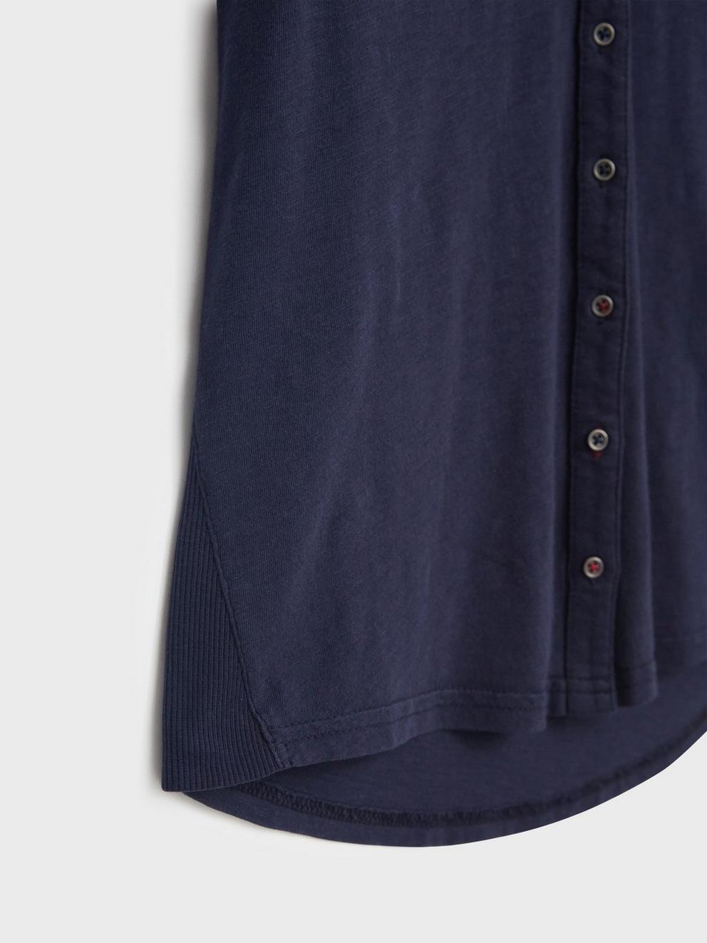 Organic Joyful Jersey Tee in NAVY PLAIN - FLAT DETAIL