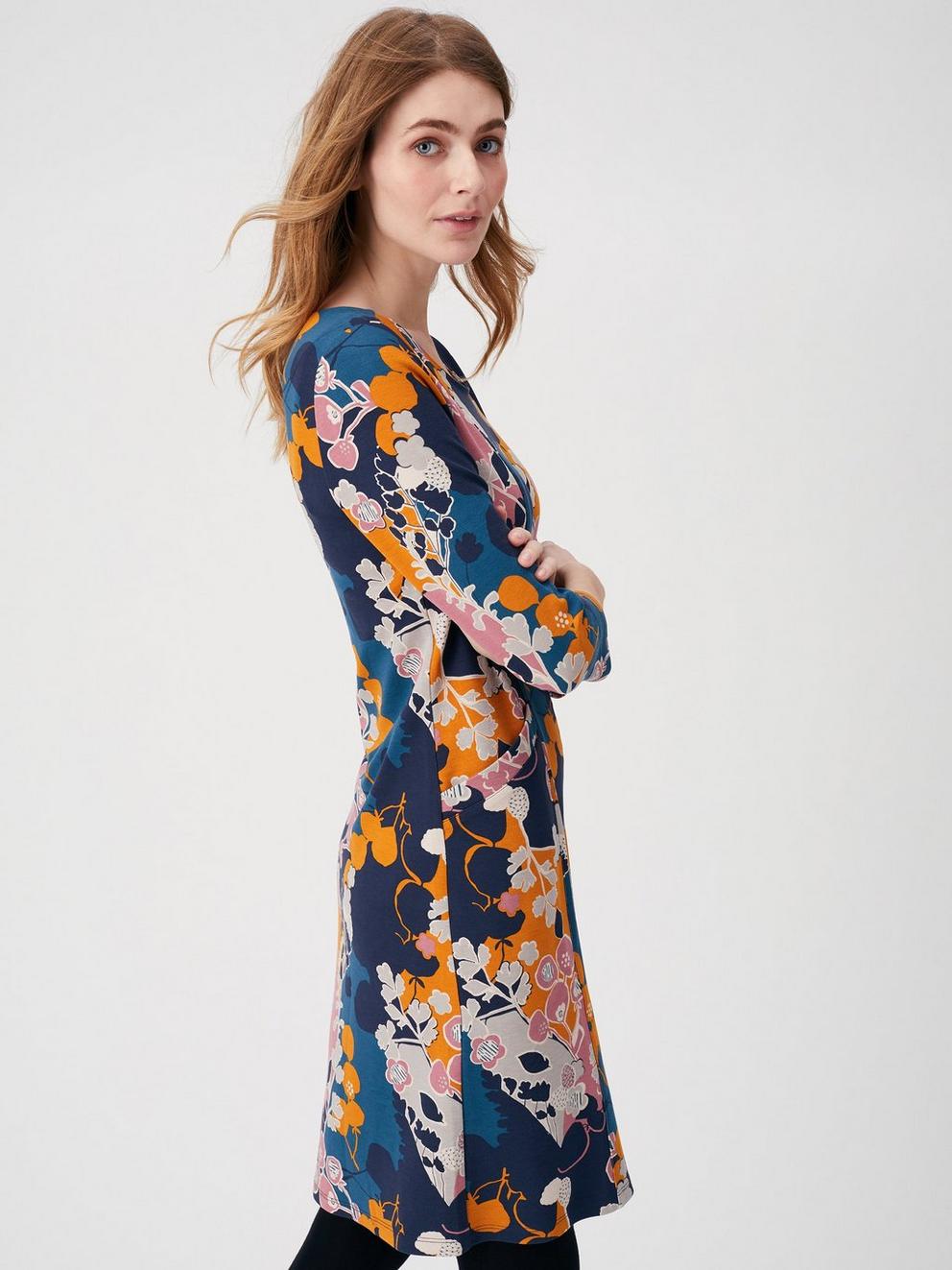 Pippa Dress in MULTI - MODEL BACK