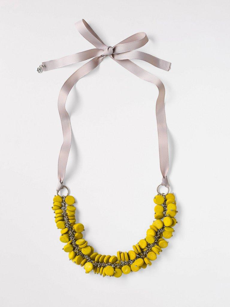 Cluster Monobead Necklace in YELLOW - FLAT FRONT