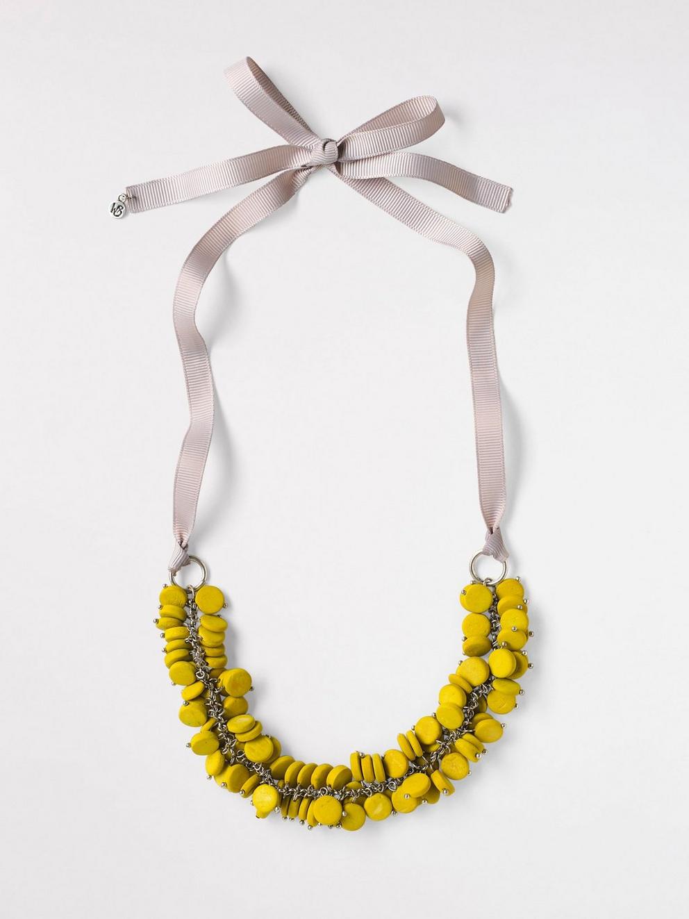 Cluster Monobead Necklace in YELLOW - FLAT FRONT