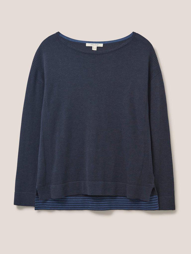 Olivia Jumper in FR NAVY - FLAT FRONT