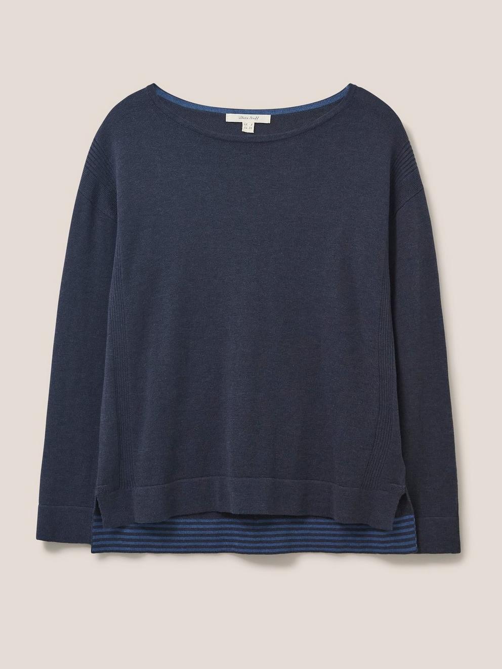 Olivia Jumper in FR NAVY - FLAT FRONT