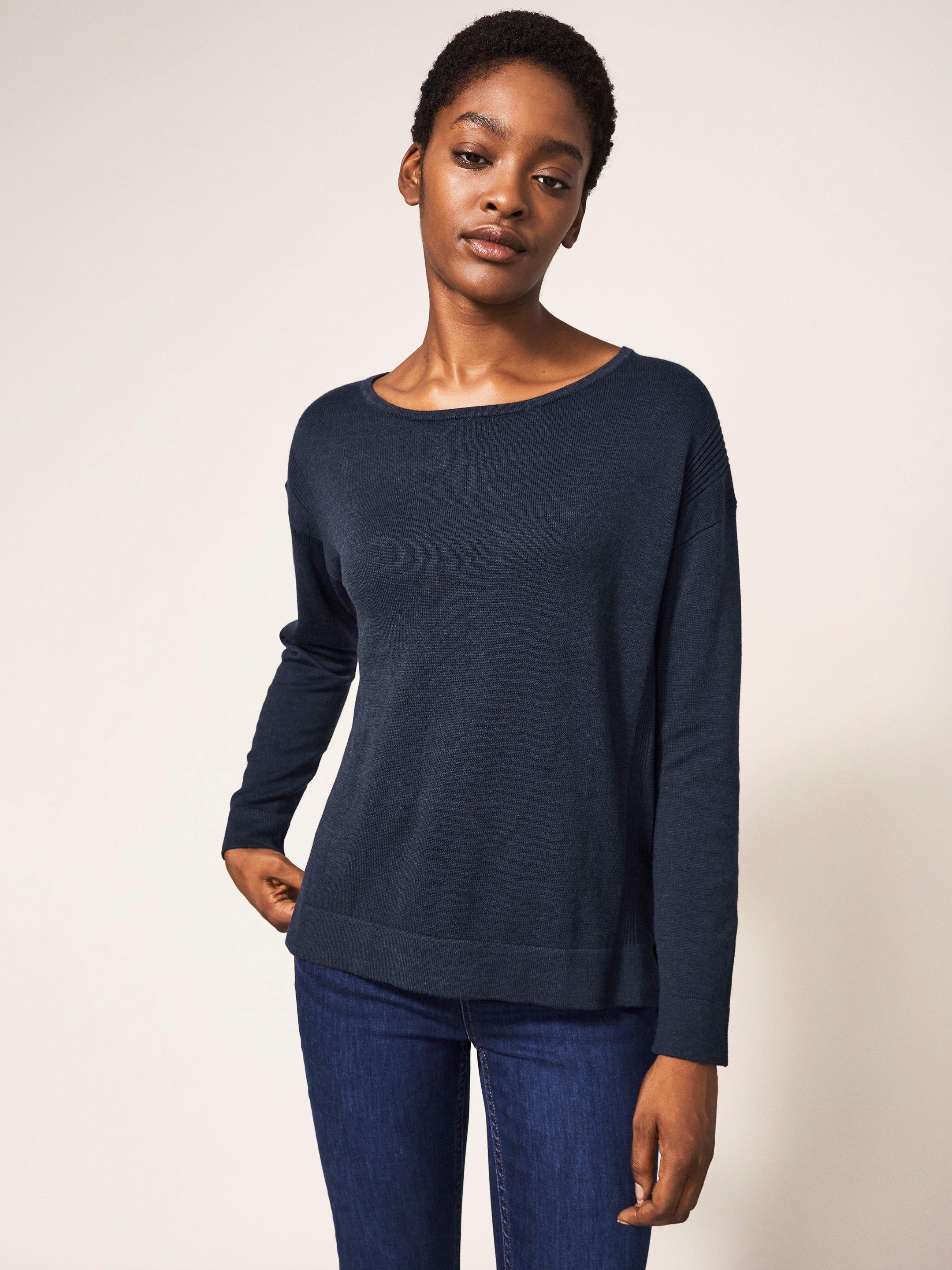 Navy crew neck jumper womens sale