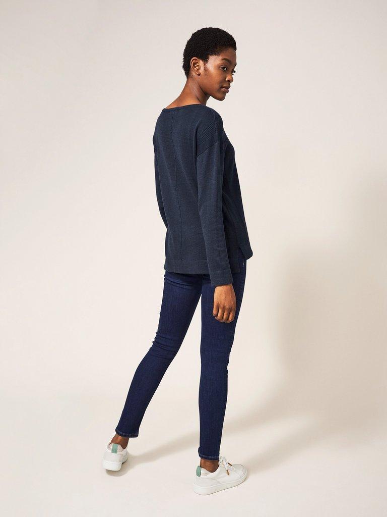 Long discount navy jumper