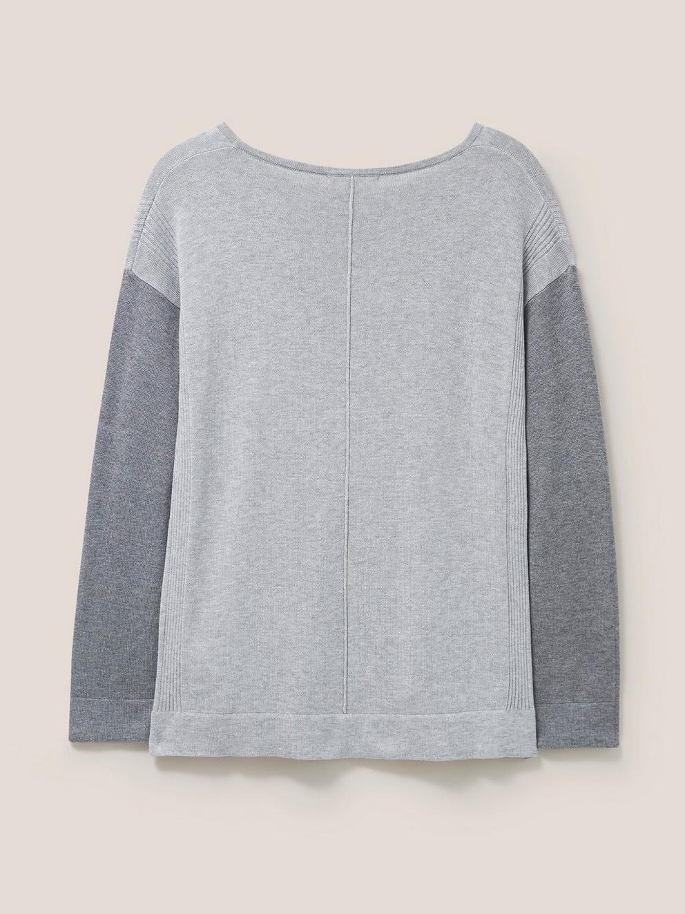 Olivia Jumper in GREY MARL - FLAT BACK