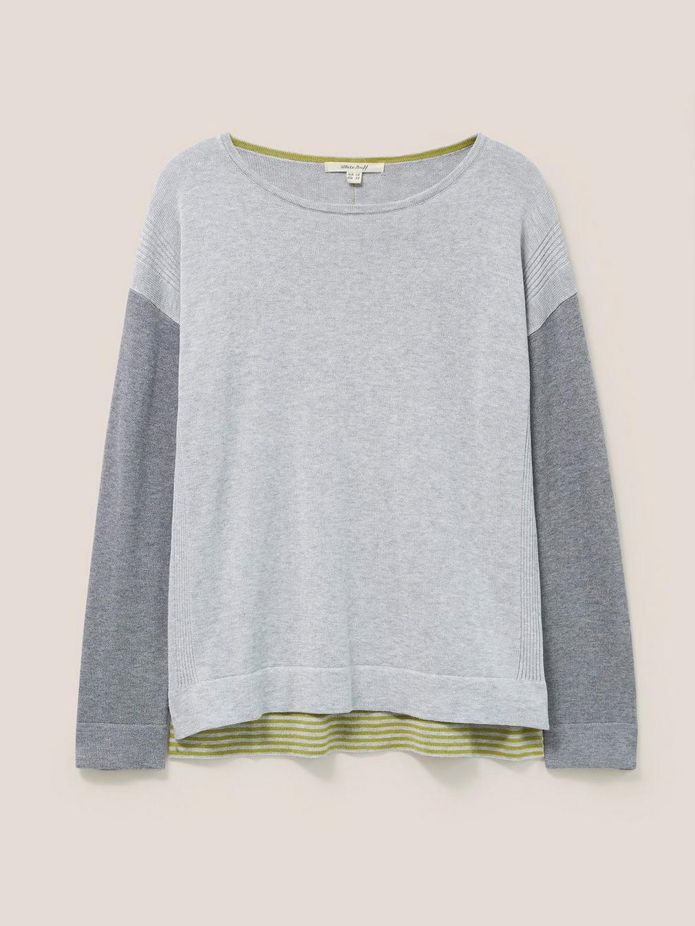 Olivia Jumper in GREY MARL - FLAT FRONT