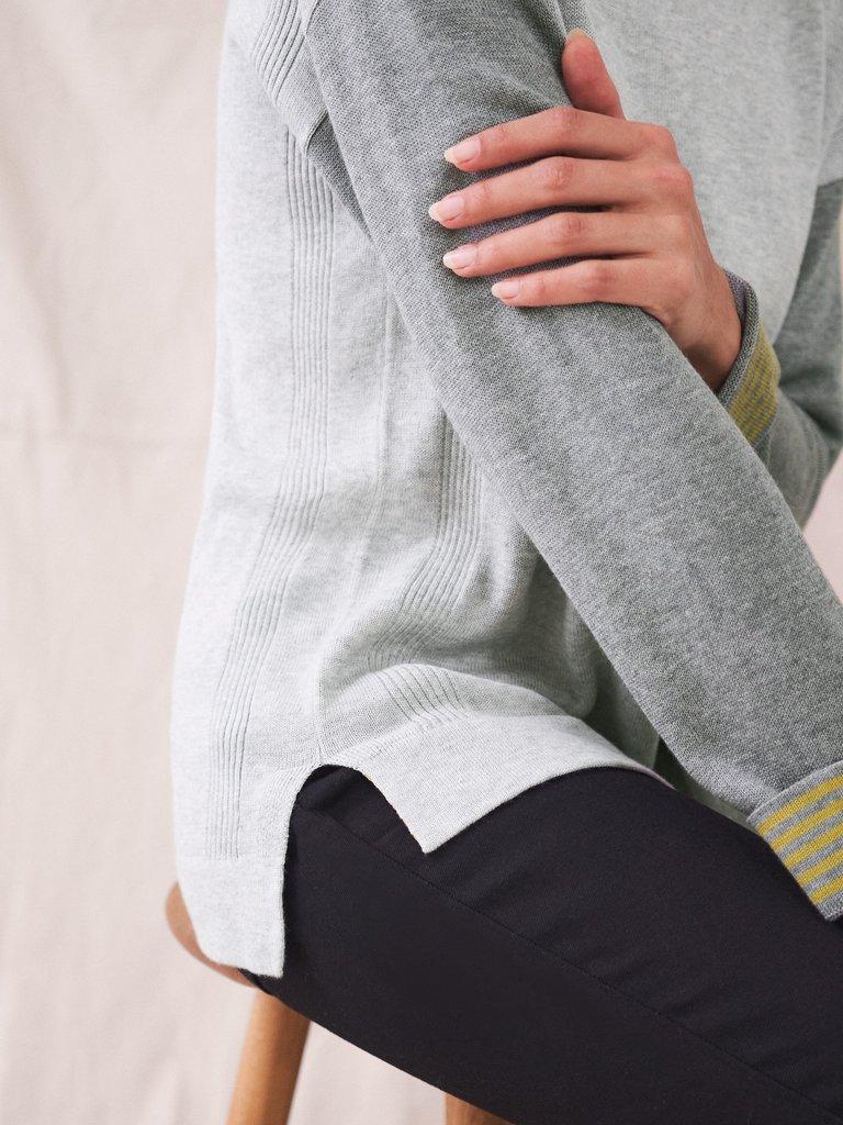 Olivia Jumper in GREY MARL - MODEL BACK