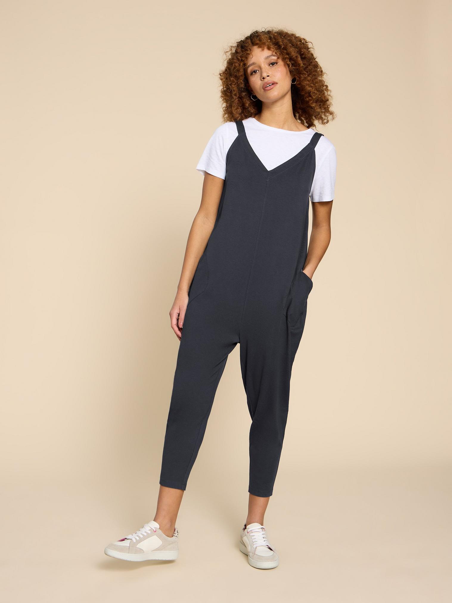 Selina Jersey Jumpsuit in CHARC GREY - LIFESTYLE