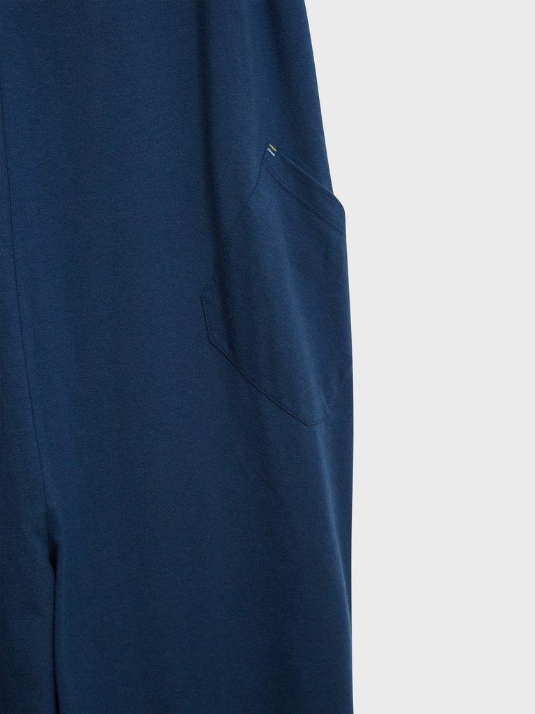 Selina Jersey Jumpsuit in MID BLUE - FLAT DETAIL