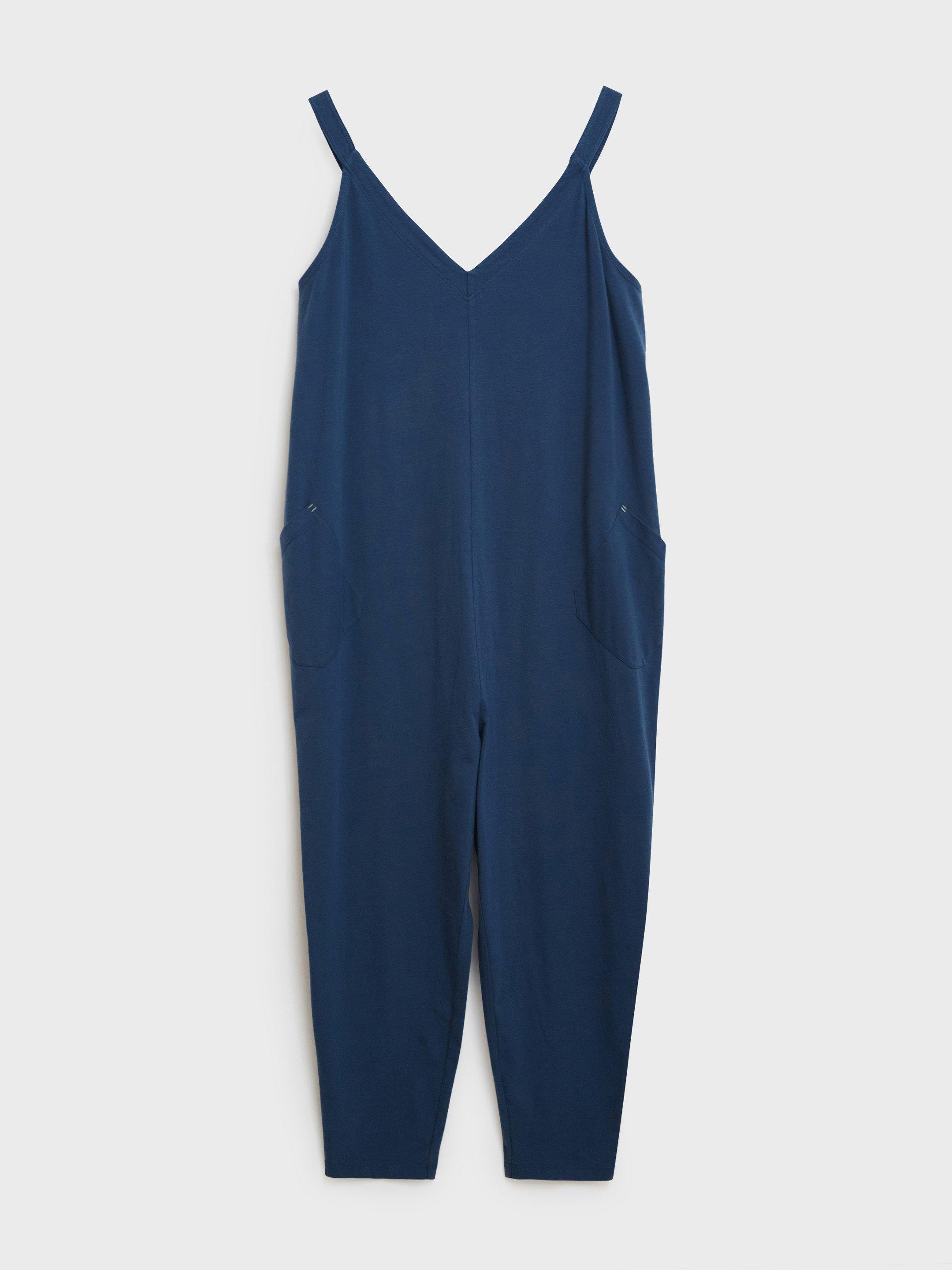 Selina Jersey Jumpsuit in MID BLUE White Stuff