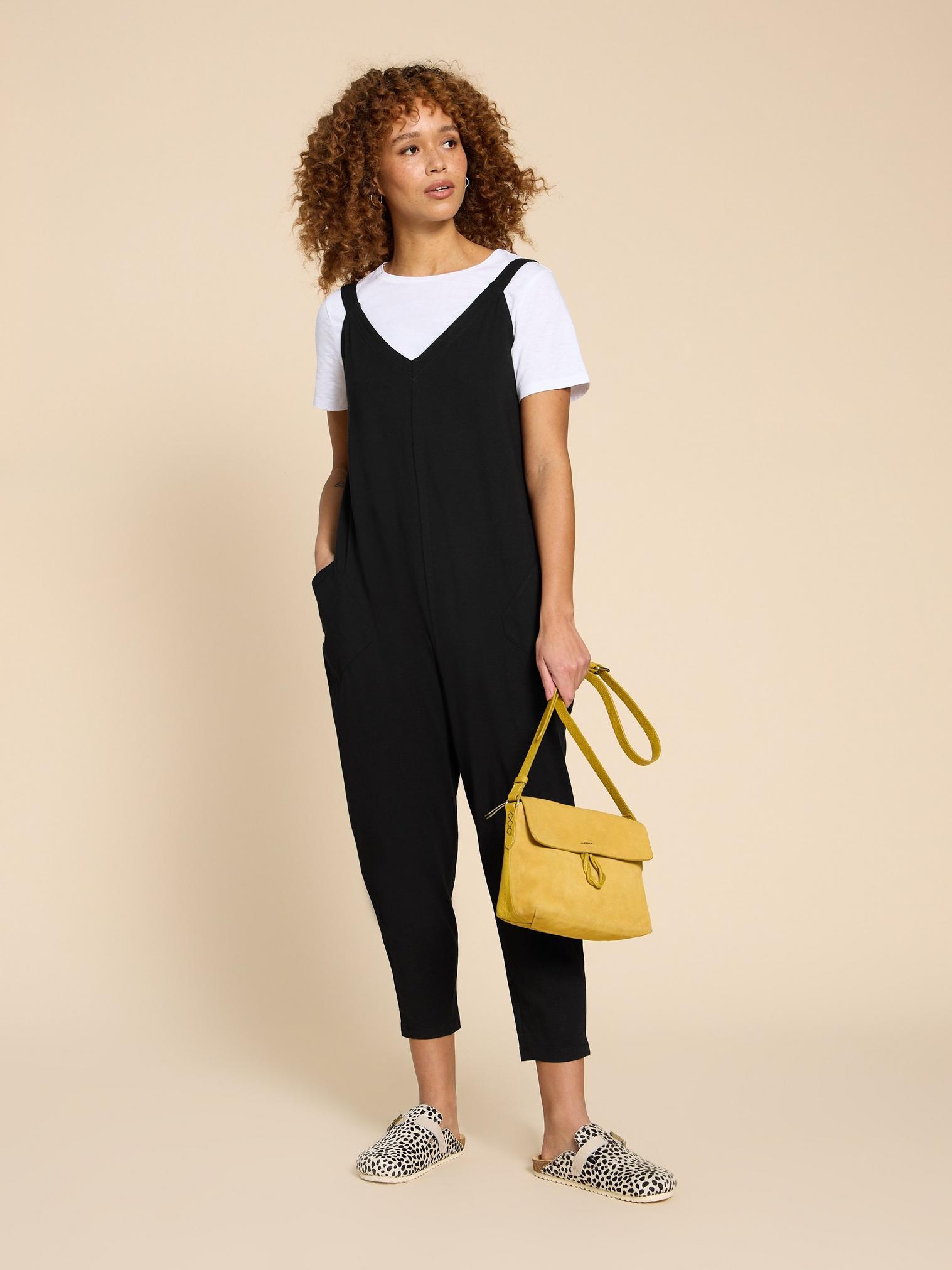 Selina Jersey Jumpsuit in PURE BLACK White Stuff