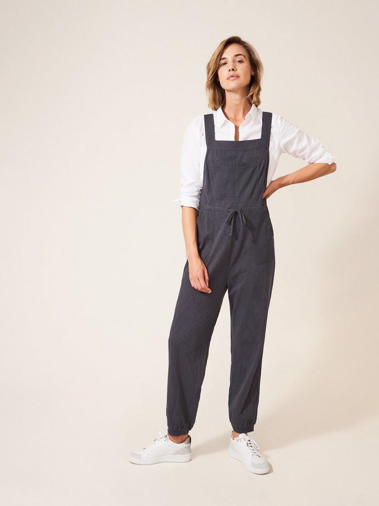 White Stuff Women's Daphne Jersey Dungaree Ladies Casual Square Neck  Jumpsuit