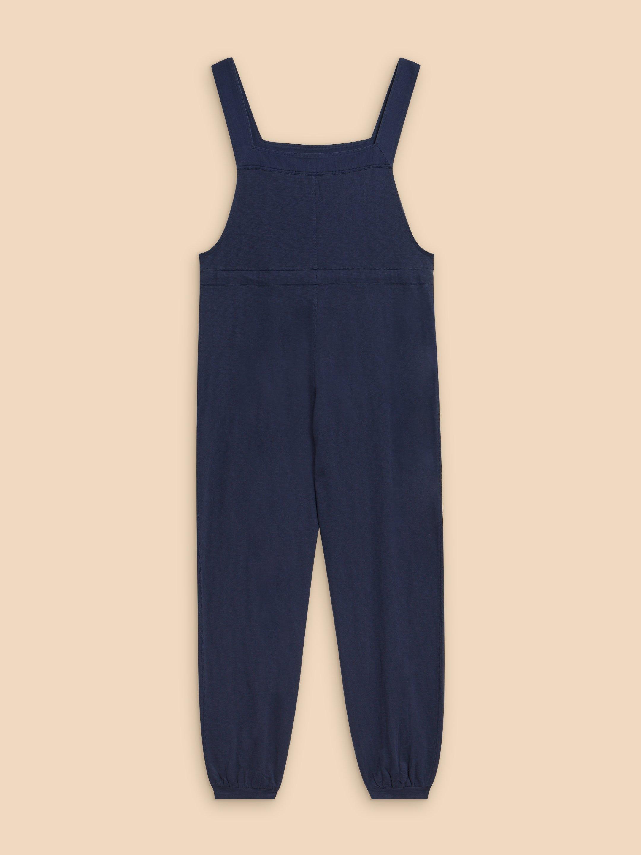 Daphne Jersey Dungaree in FR NAVY - FLAT BACK