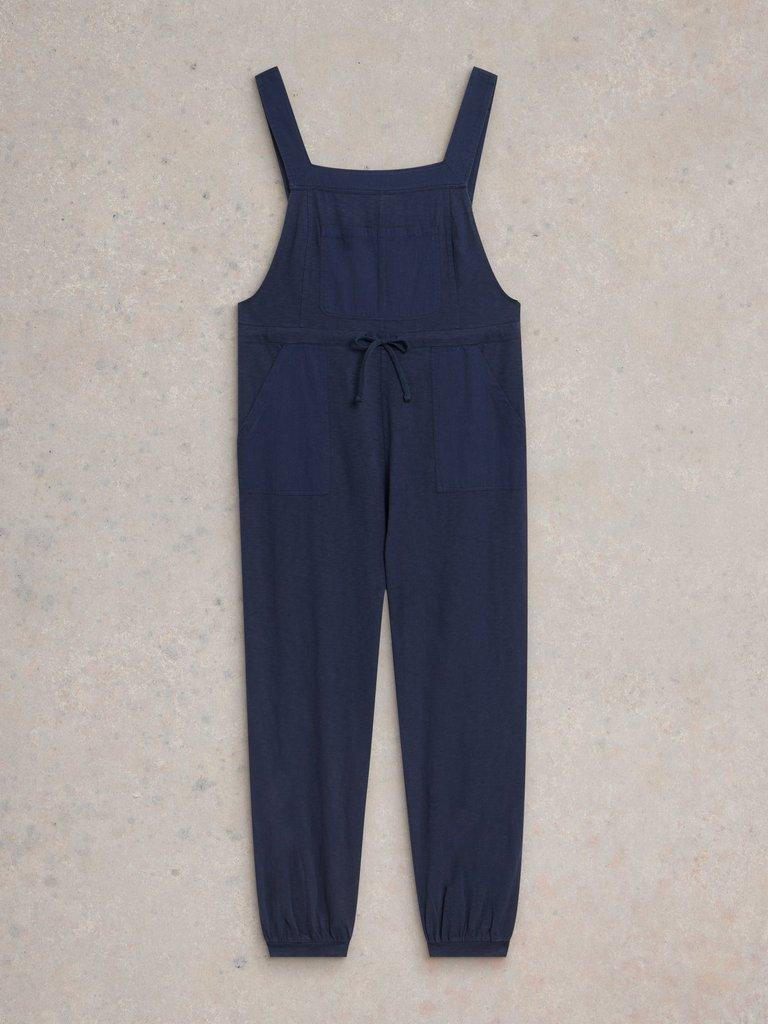 Daphne Jersey Dungaree in FR NAVY - FLAT FRONT