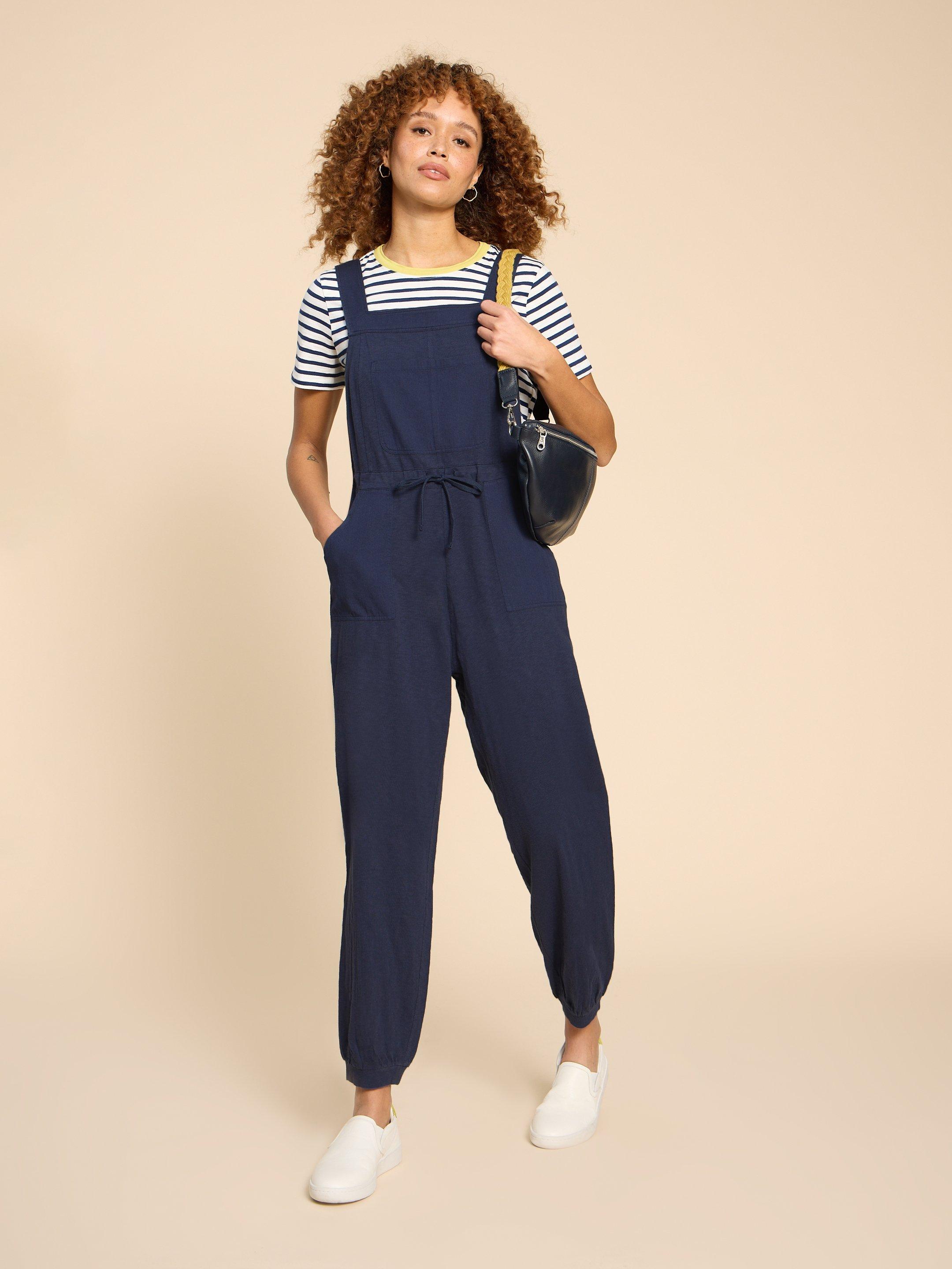 Buy White Stuff Blue Debbie Linen Dungarees from Next Lithuania