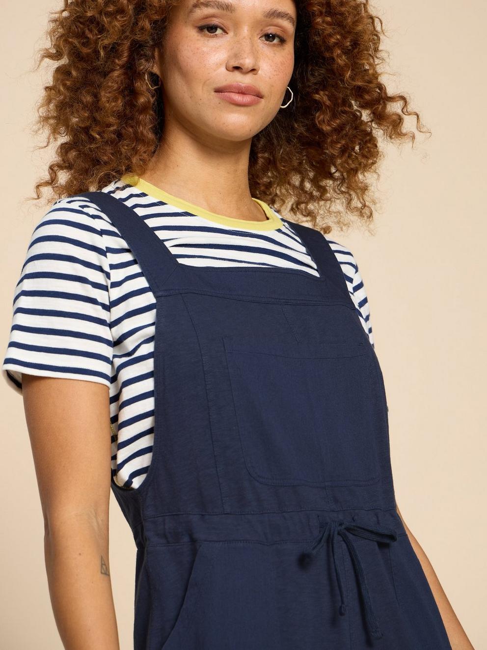 Daphne Jersey Dungaree in FR NAVY - MODEL DETAIL