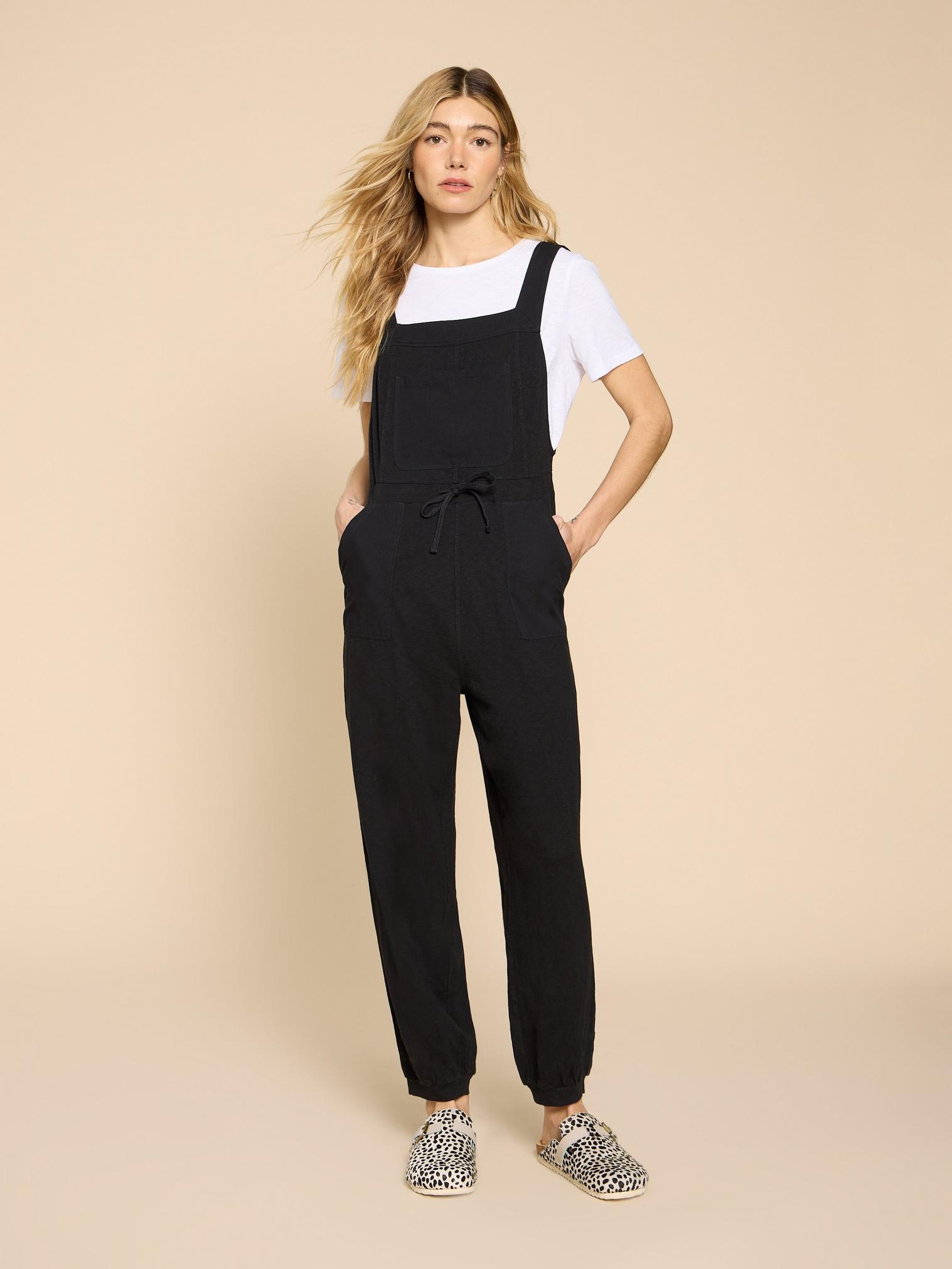 DAPHNE Relaxed Fit Darkwash Dungarees 