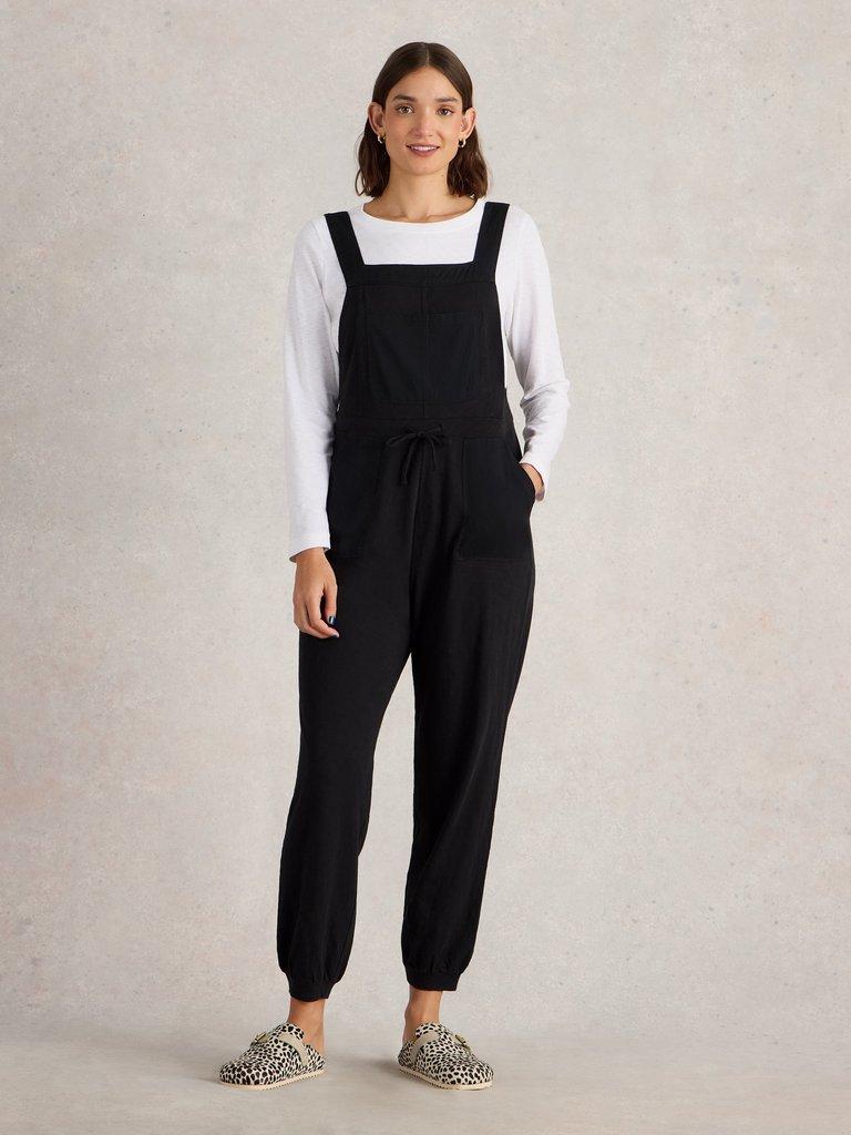 Womens black dungarees clearance uk