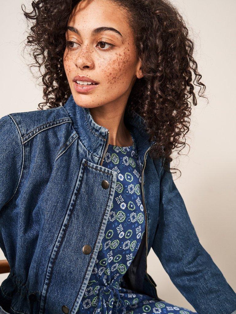 Layla Denim Jacket in MID DENIM - LIFESTYLE