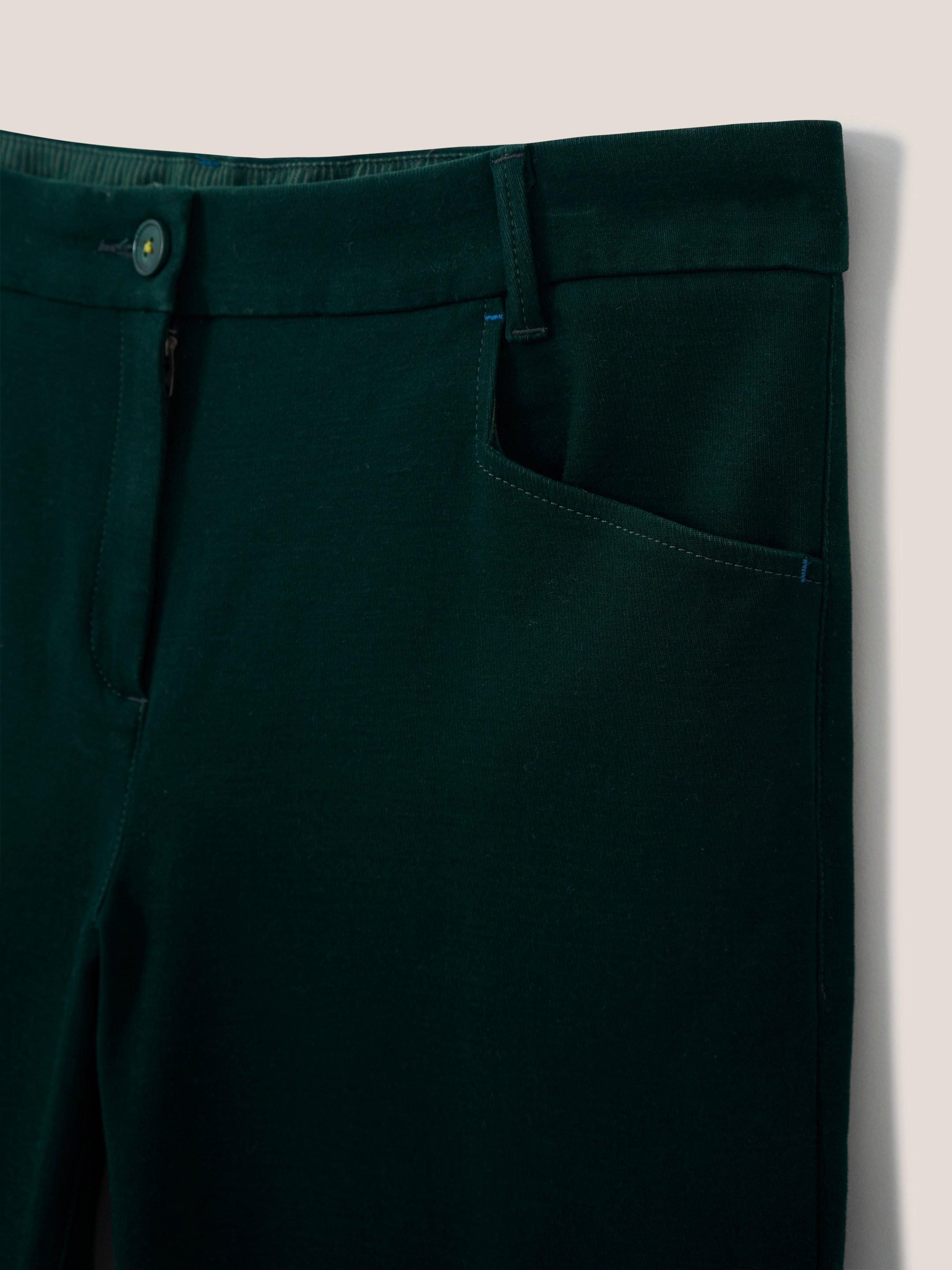 Sienna Stretch Trouser in DK GREEN - FLAT DETAIL