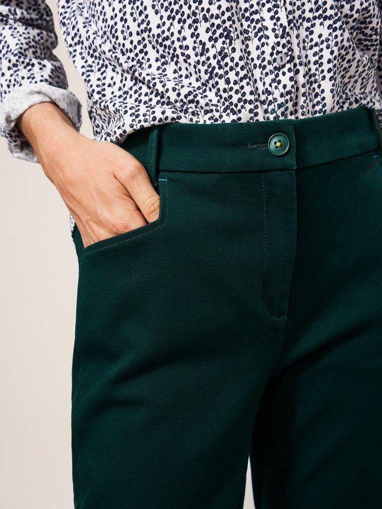 Sienna Stretch Trouser in DK GREEN - MODEL FRONT