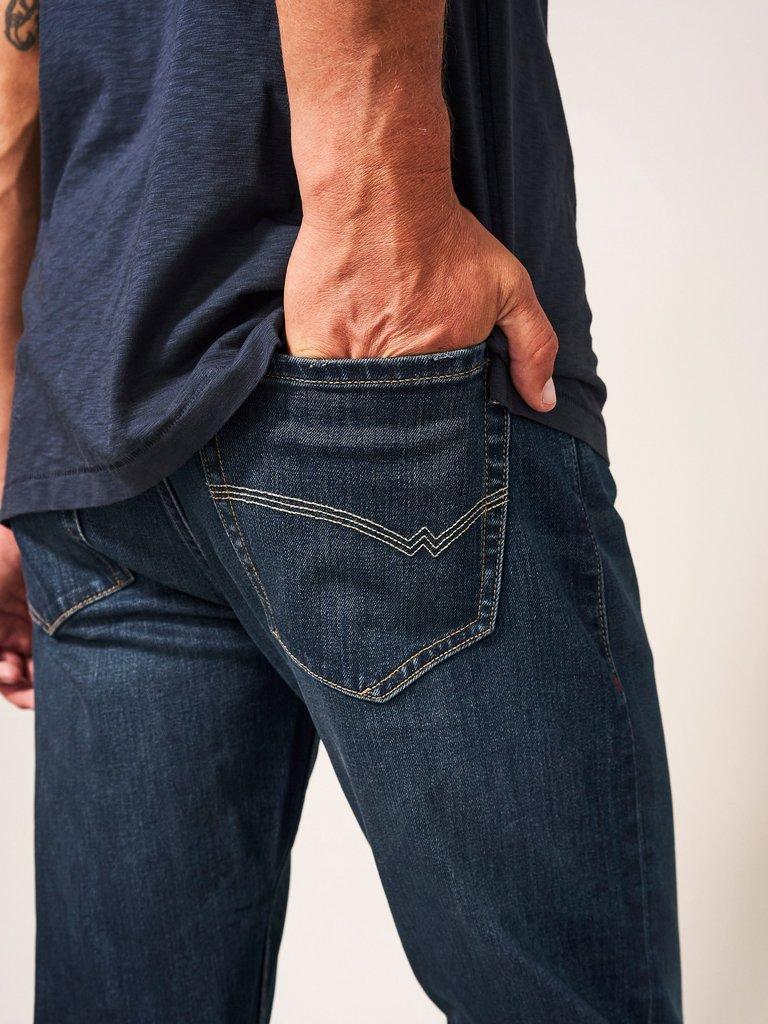 Harwood Straight Jean in DK BLUE - MODEL DETAIL