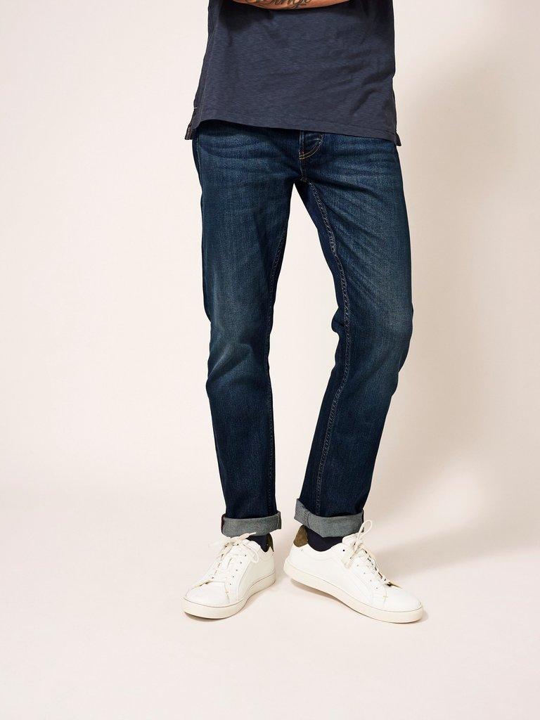 Harwood Straight Jean in DK BLUE - MODEL FRONT