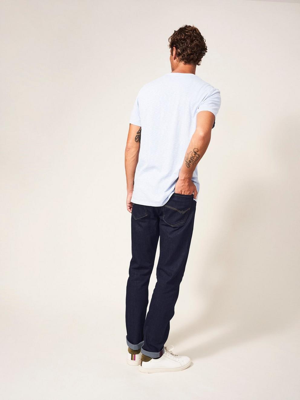 Harwood Straight Jean in DK DENIM - MODEL BACK