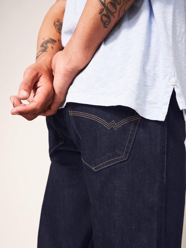Harwood Straight Jean in DK DENIM - MODEL DETAIL