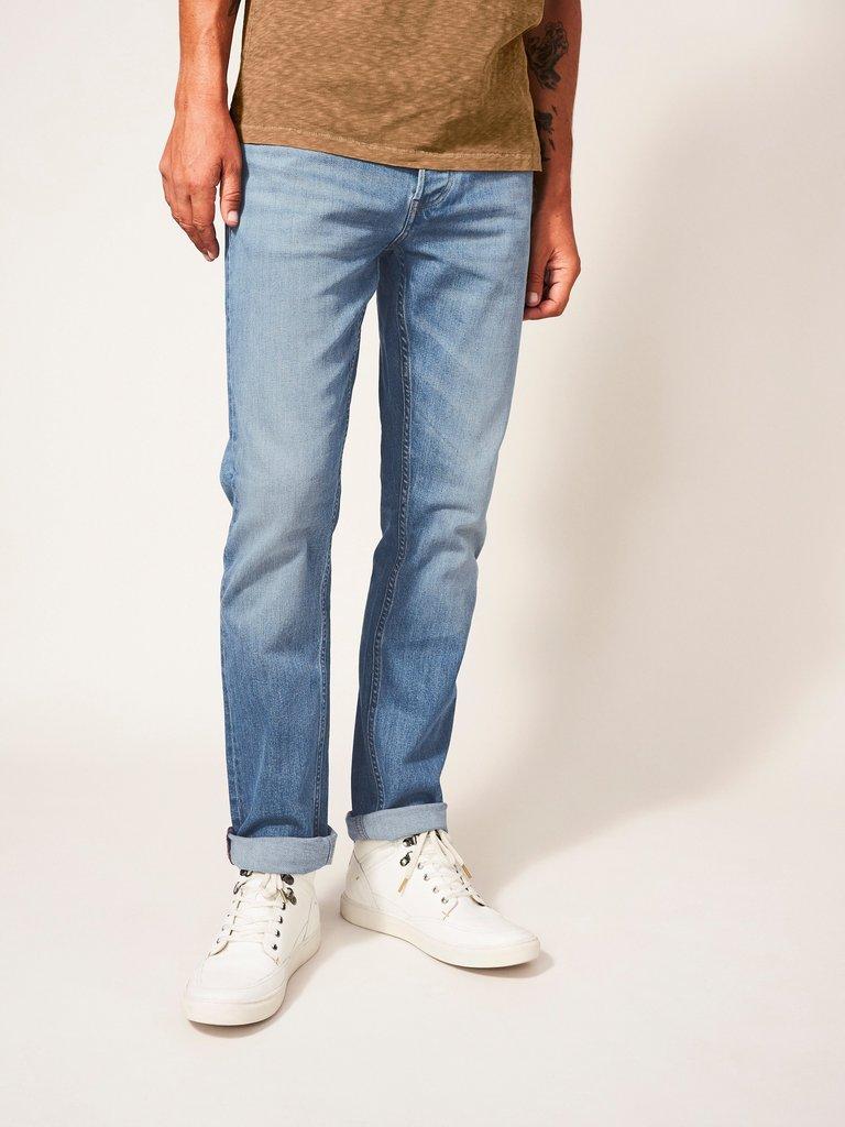 Harwood Straight Jean in LGT DENIM - MODEL FRONT