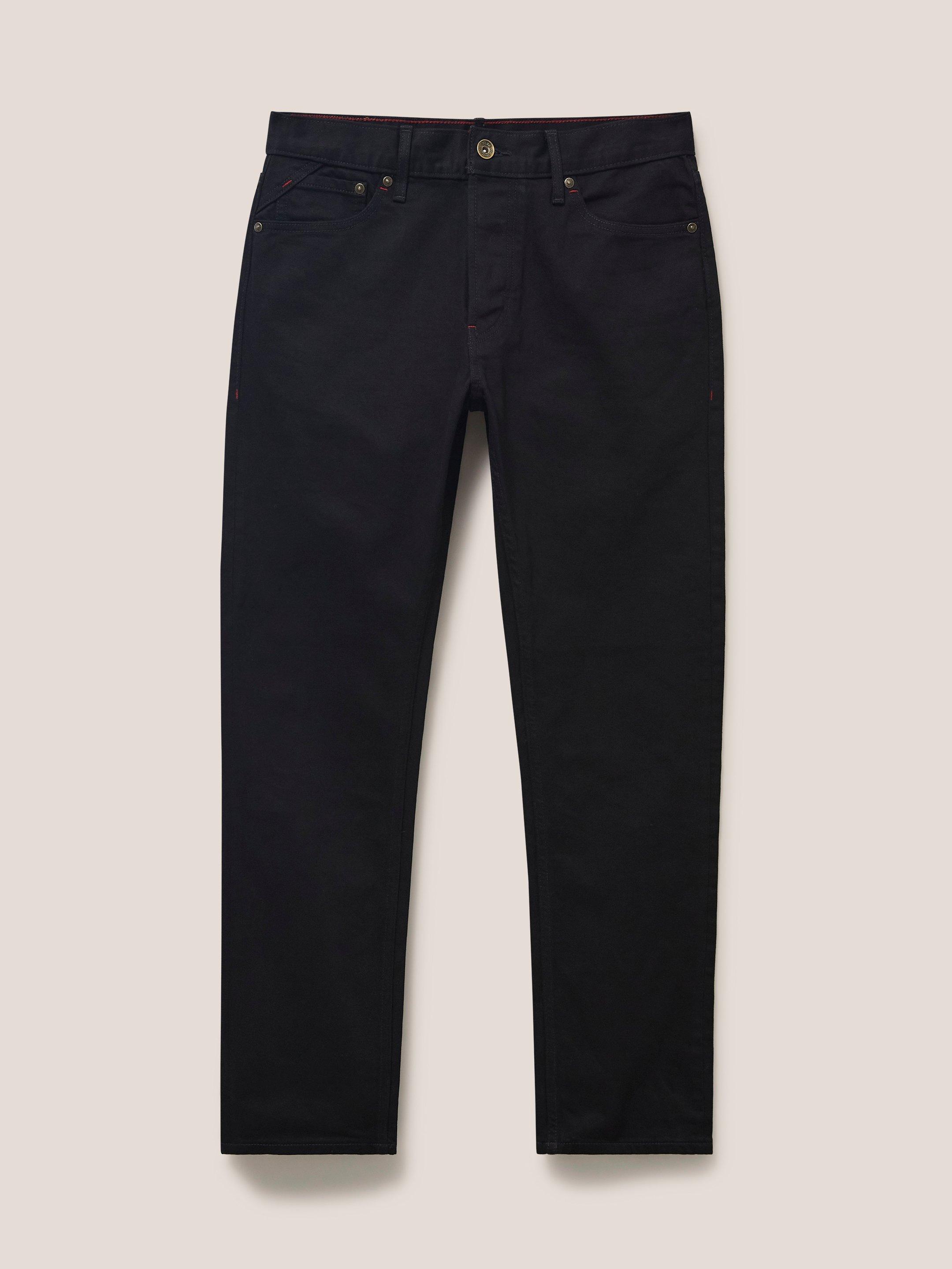 Harwood Straight Jean in PURE BLK - FLAT FRONT