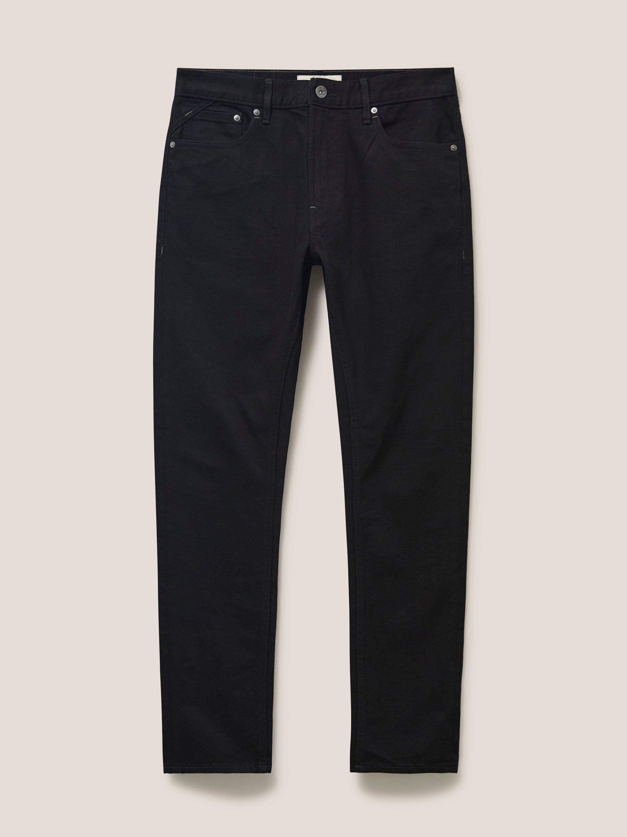 Harwood Slim Jean in PURE BLK - FLAT FRONT