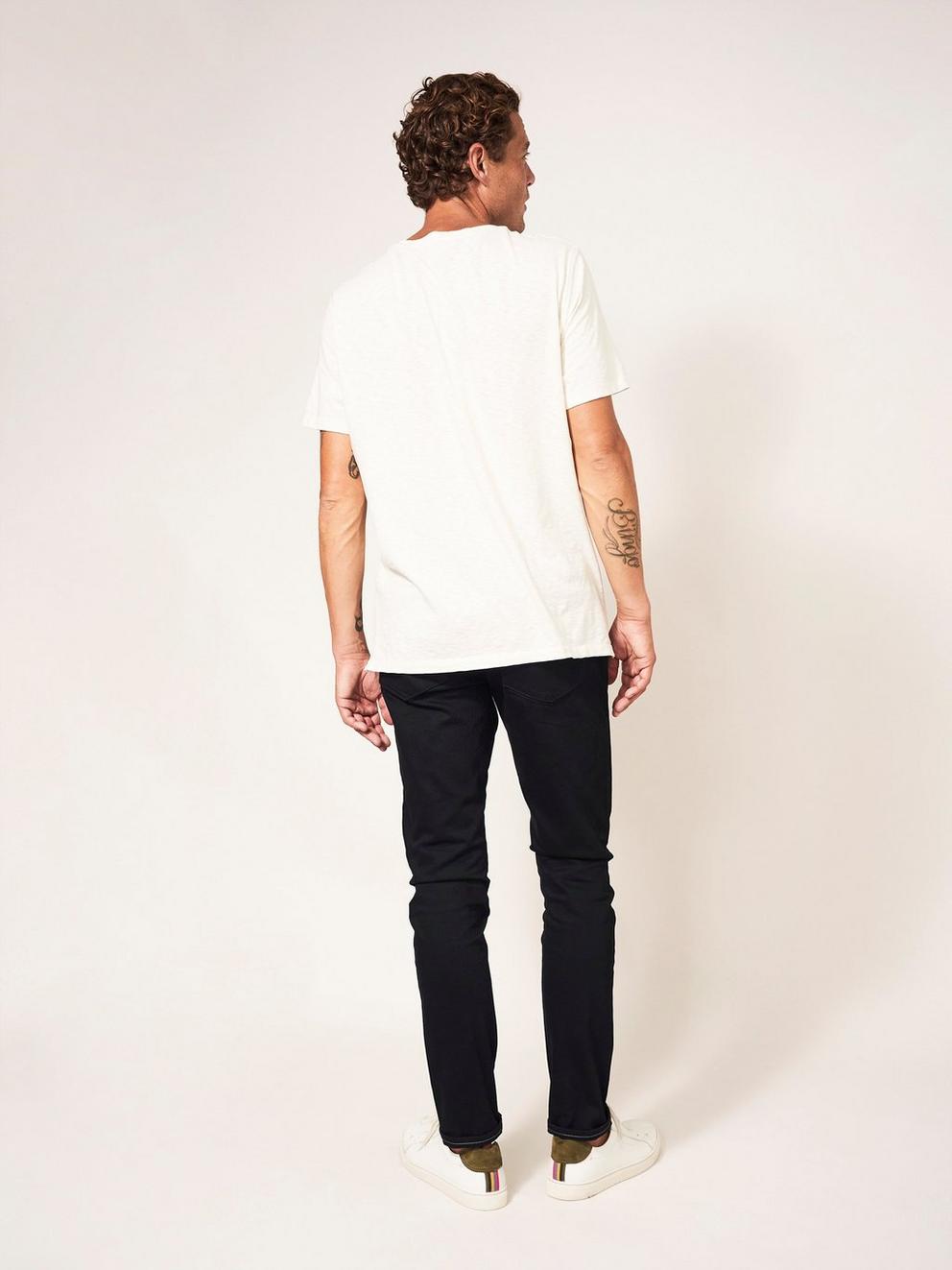 Harwood Slim Jean in PURE BLK - MODEL BACK