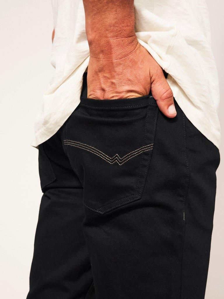 Harwood Slim Jean in PURE BLK - MODEL DETAIL