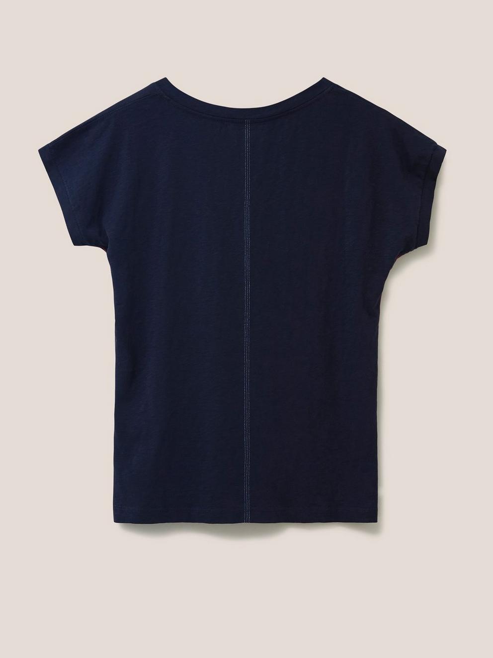 Nelly Notch Tee in FR NAVY - FLAT BACK