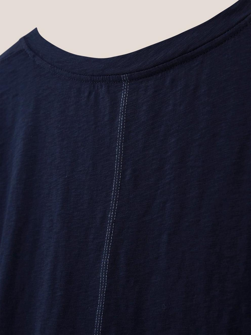 Nelly Notch Tee in FR NAVY - FLAT DETAIL