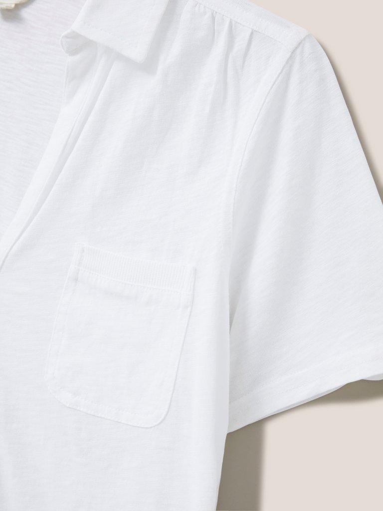 Penny Pocket Jersey Shirt in BRIL WHITE - FLAT DETAIL