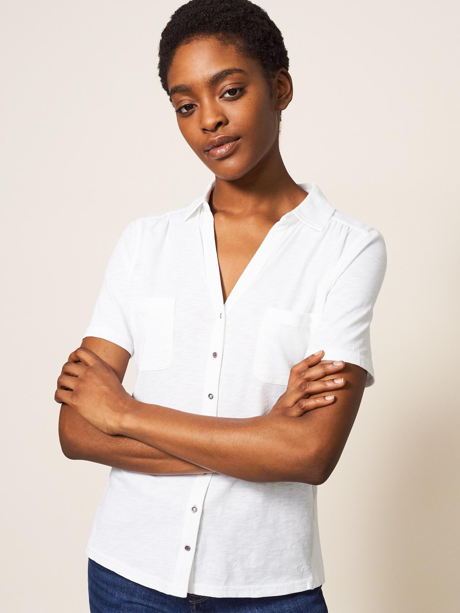 Penny Pocket Jersey Shirt in BRIL WHITE - LIFESTYLE