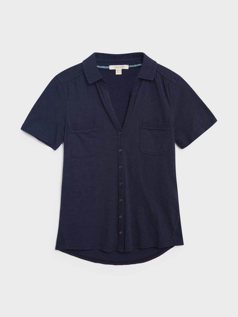 Penny Pocket Jersey Shirt in FR NAVY - FLAT FRONT
