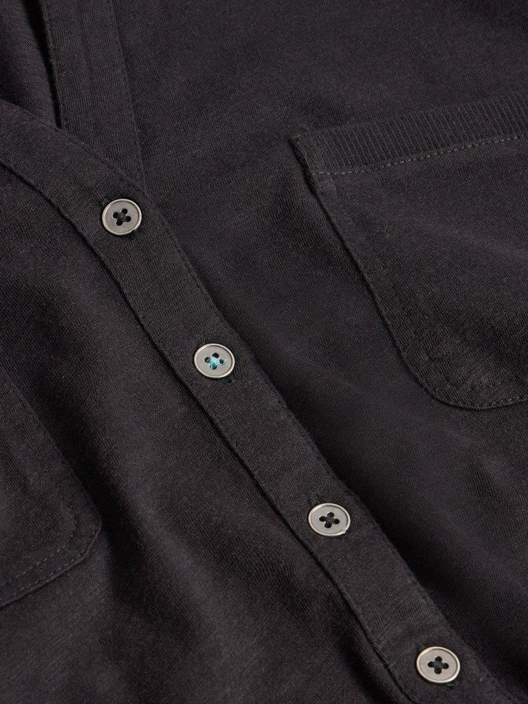 Penny Pocket Jersey Shirt in PURE BLK - FLAT DETAIL