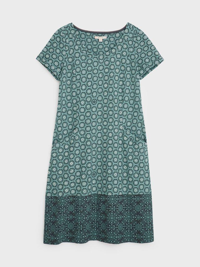 Selina Dress in TEAL MLT - FLAT FRONT
