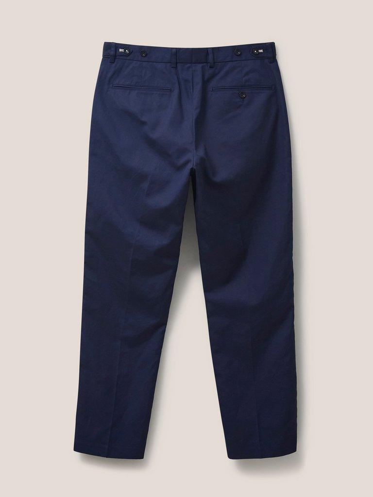 Foss Cotton Linen Trousers in DARK NAVY - FLAT BACK