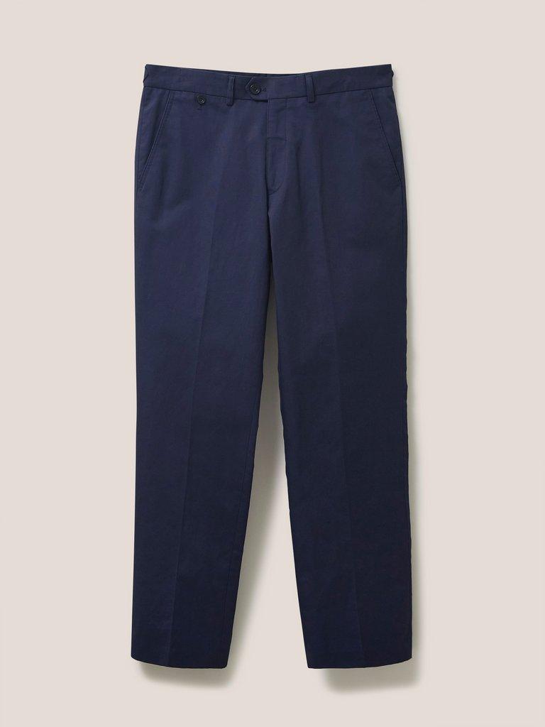 Foss Cotton Linen Trousers in DARK NAVY - FLAT FRONT