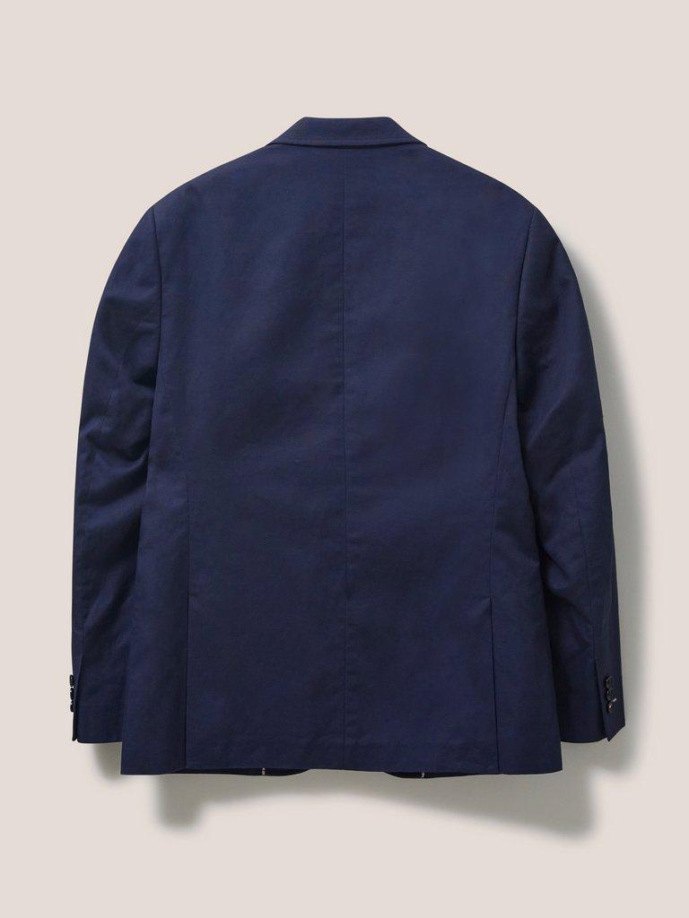 Foss Cotton Linen Blazer in DARK NAVY - FLAT BACK