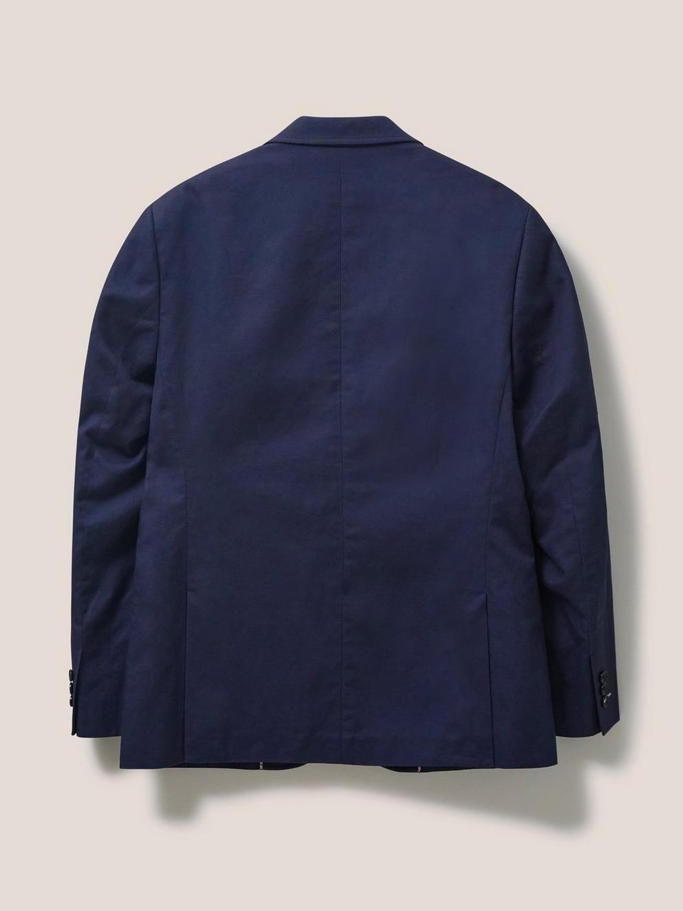 Foss Cotton Linen Blazer in DARK NAVY - FLAT BACK