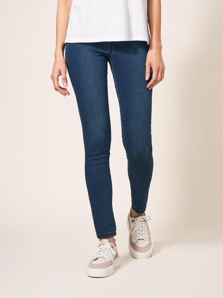 WHITE STUFF Janey Cotton Jeggings in Mid Denim