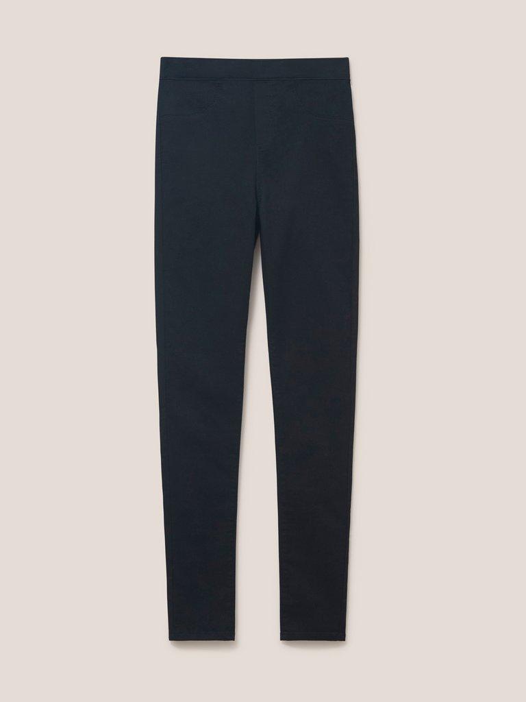 Janey Full Length Jegging in PURE BLK - FLAT FRONT