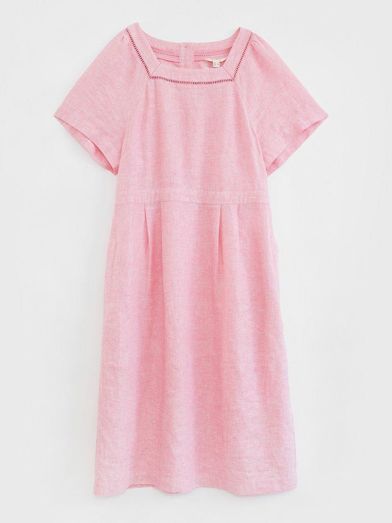 Dixie Linen Dress in MID PINK - FLAT FRONT